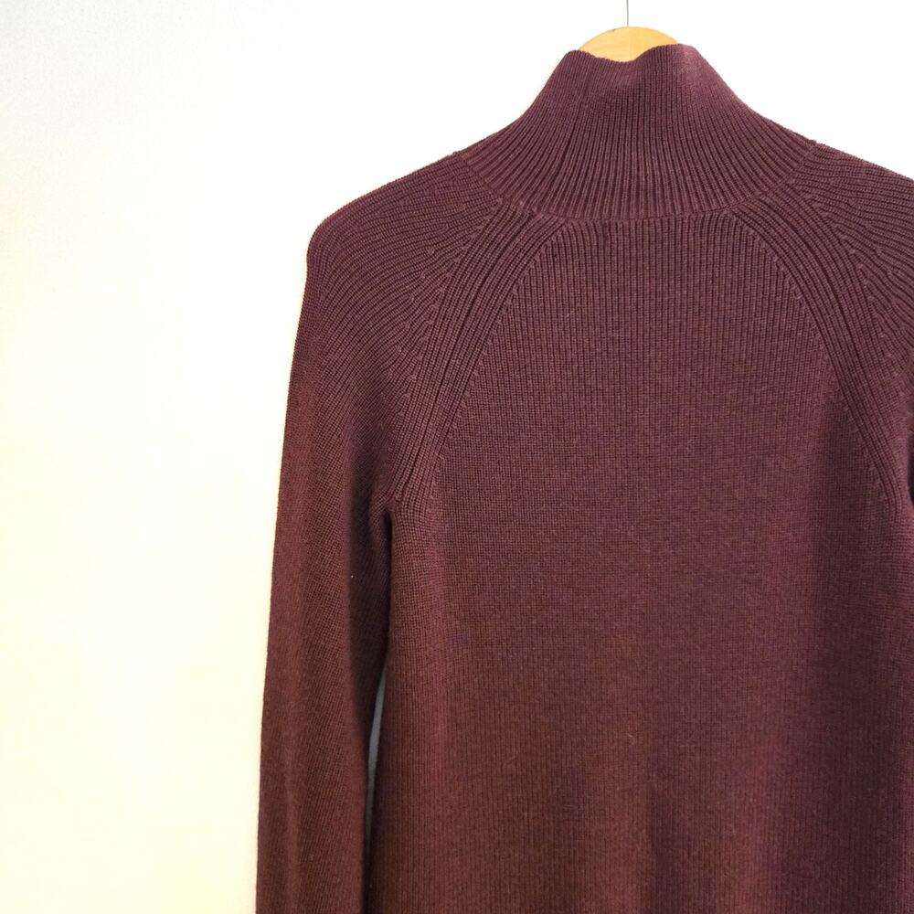 Banana Republic Maroon 100% Merino Wool Turtleneck Sweater Dress XS - Picture 5 of 8